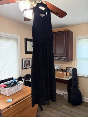 Evan Picone Black Sparkle Halter Evening Gown